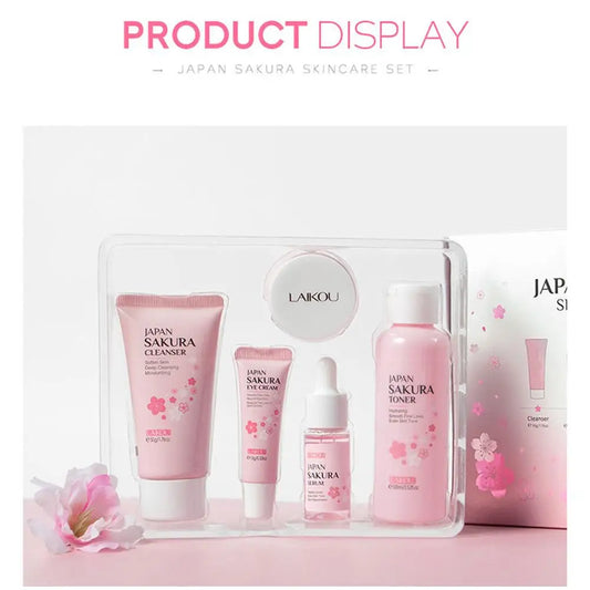 5-Piece Sakura Skin Care Set | Cleanser, Toner, Serum & Sunscreen – product image
