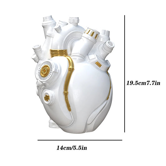 Mechanical Heart Resin Vase | Artistic Home Desktop Décor – product image