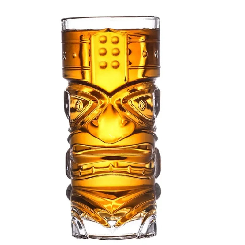 Tiki Grimace Cocktail Glass (420ml) | Hawaiian Style Crystal Bar Glass – product image