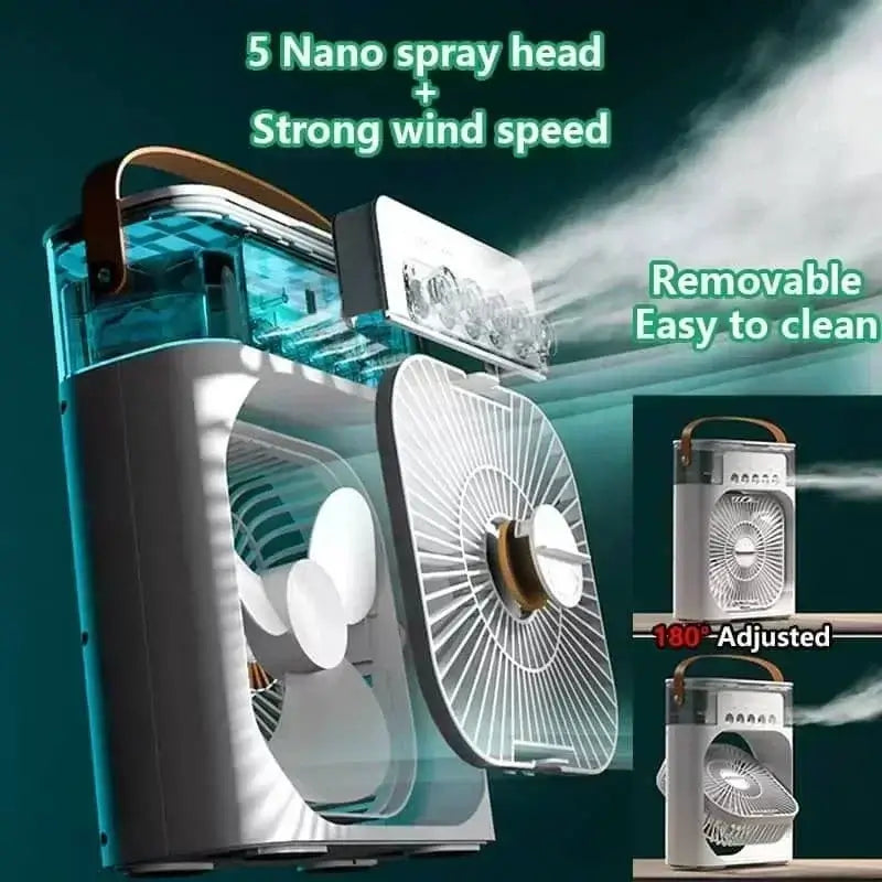 3-in-1 Portable Air Cooler Fan USB Personal Cooling Desk Fan